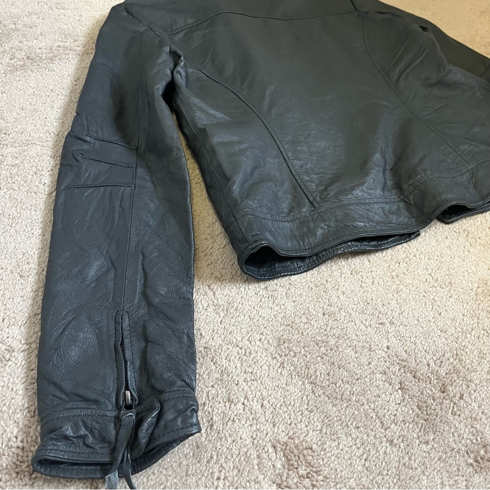 Leather Charcoal Gray Jacket Womens - Picture 9 of 13